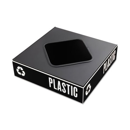 Safco Safco, Public Square Recycling Container Lid, Square Opening, 15.25 X 15.25 X 2, Black 2989BL